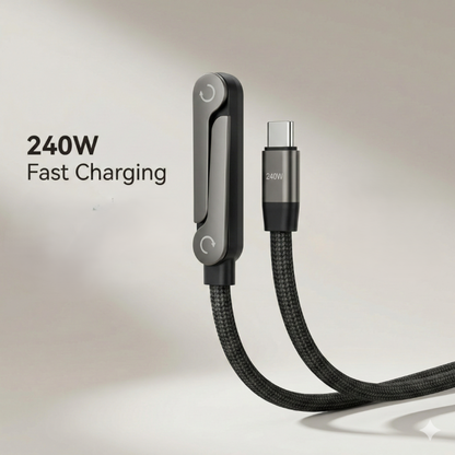 240W Type C to C Cable with 360 Degree Aluminum Stand