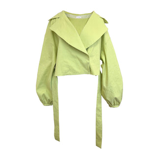 Sustainable Oversized Cropped Linen Jacket