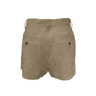 High-waisted linen shorts