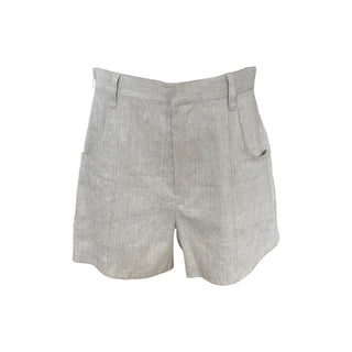 High-waisted linen shorts