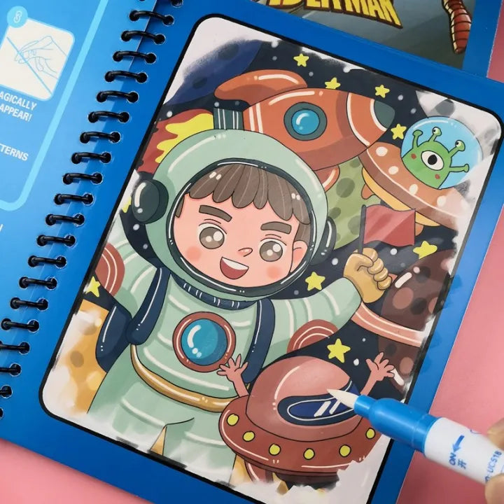 Magic Water Book (Reusable) + 1 Magic Water Pen ( Set of 3 )