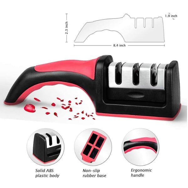 Professional Knife Sharpener – 4 in 1 Sharpening Tool for Dull Knives