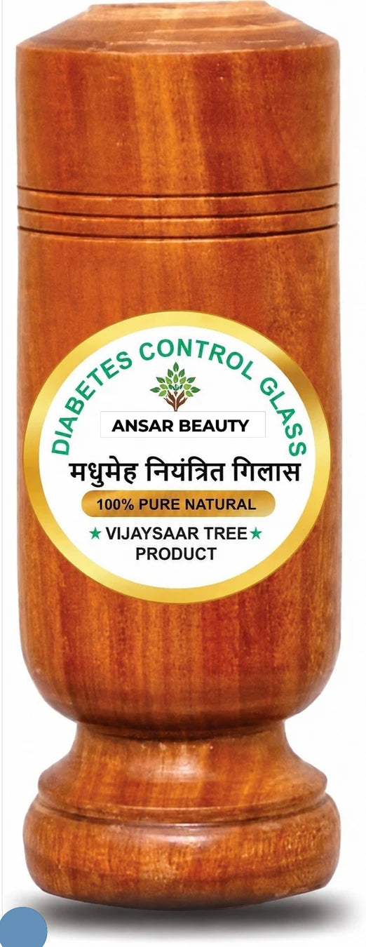 Vijaysar Diabetes Care Glass | Wooden Glass | Health Drink Tumbler Wooden Water Glass (250 ml, Wood, Brown)