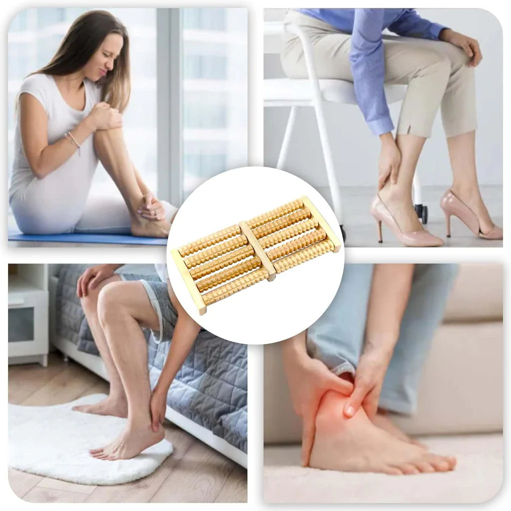 Foot Massage / Wooden Roller Massager Reflexology Foot Therapy