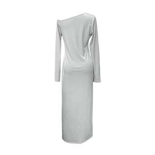 Long Sleeve Drop Shoulder Velour Dress